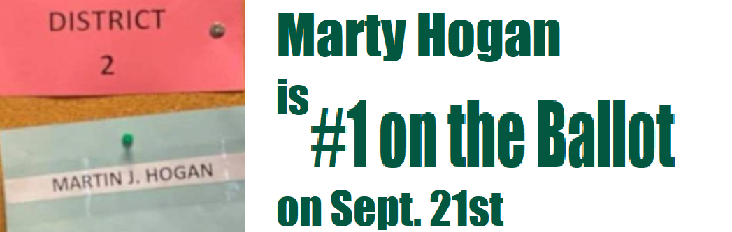 Marty #1 on the Ballot for Sept. 21